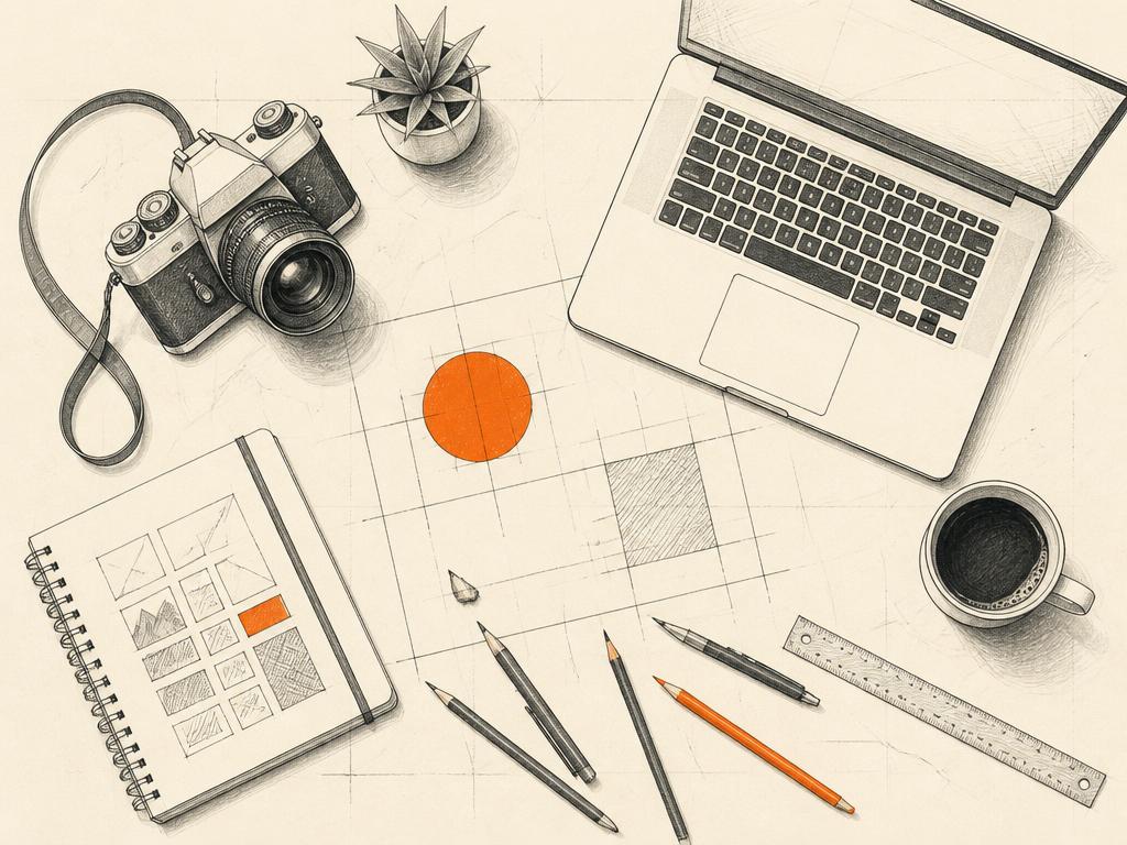 Media agency workspace sketch